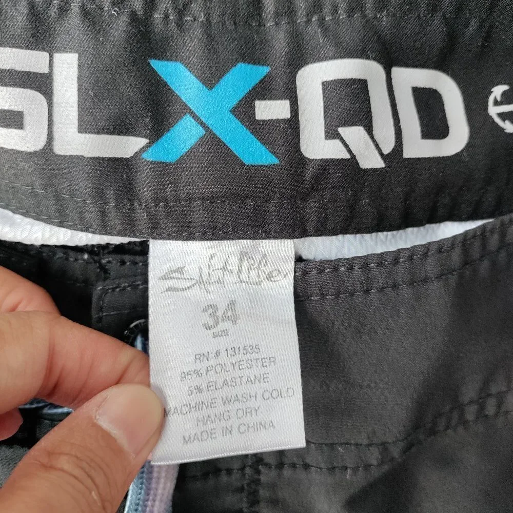 Salt Life SLX-QD Vapor Stretch High-RIse Swim Trunks Hybrid Boardshorts 34W Men